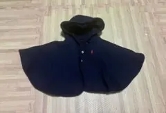 ラルフローレンネイビー フード付きベビーポンチョ