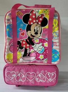 [未使用タグ付訳あり]　ミニーちゃんキャリーケース保冷バッグ付きディズニーバッグ