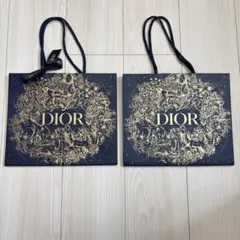 Dior ショッパー 2枚セット ゴールド ホリデー限定 クリスマス 大サイズ
