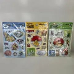 韓国　ポケモン　シャカシャカシール　ウォーターシール　　3枚セット