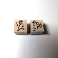 Krimgen 木製キャラクタースタンプ 2個セット