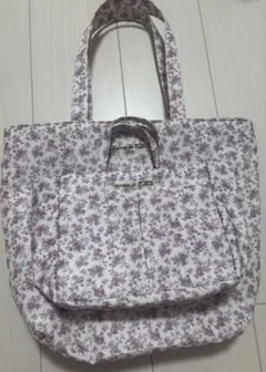 メゾンドフルール 花柄ビニールトートバッグ　バッグインバッグ　2点雨の日　整理