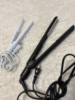 2点セット SALONIA ストレートアイロン 24mm 黒 前髪用ミニアイロン