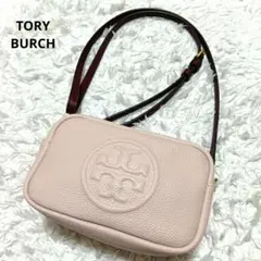 美品　トリーバーチ　ショルダーバッグ　カメラバッグ　ペリーボンベ　ピンク　レザー