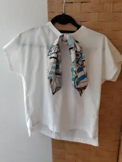 Viaggio Blu スカーフ付き 半袖Tシャツ ホワイトのサムネイル