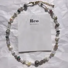№2068淡水パール天然石 ビーズネックレス