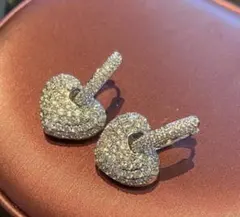 ゆ*う様 アレルギー対応ハート型シルバーピアス キュービックジルコニアクリスタル