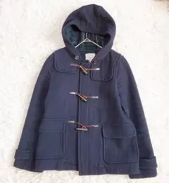 バックナンバー レター ダッフルコート（M） ネイビー フード付 ウール混