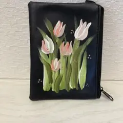 ペイント チューリップデザインポーチ 約9.5cm×13cm