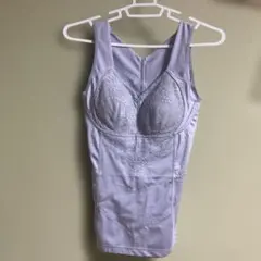 ライトグレー レース付きブラキャミソール