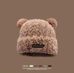 SHEIN ブラウン ニット帽ビーニー