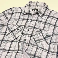 バーバリーブラックレーベル 長袖シャツ チェック　ダブルガーゼ 紫 M