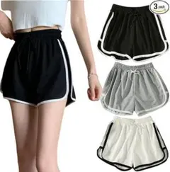 グレー　黒　白　 L ショート　ルームパンツ 韓ヨガ　短パン　部屋着