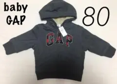 babyGAP 新品 ロゴパーカー 裏ボア 裏起毛 80