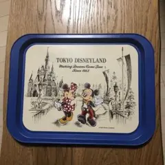 ディズニーランド　トレイ　ヴィンテージ　レトロ　ブリキ　金属　缶　ミキミニ
