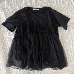 エレンカーレデュエ Tシャツ チュール チュニック ブラック フェミニン 春夏のサムネイル
