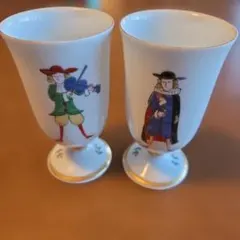 アンティーク✨有田焼　福泉窯 絵柄付きグラス 2個セット