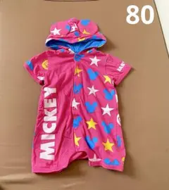 80 ベビド ディズニー ロンパース ショッキングピンク 派手 なりきり