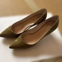 BALLY エナメル オリーブグリーン パンプス