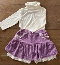 新品未使用　マザウェイズ　ロンT＆ドットレーススカート　2点セット