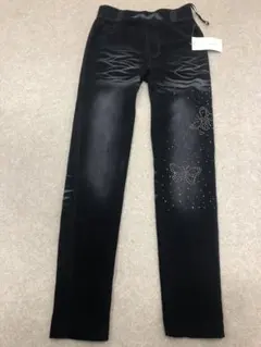 affettアフェット　デニム調プリントストレッチレギンスパンツ［M-L]