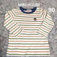 ミキハウス　DOUBLE.B ストライプ長袖Tシャツ 80