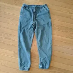 GU ホーム デニム ストレッチ ワイドパンツ Mサイズ メンズ デニム調ブルーのサムネイル