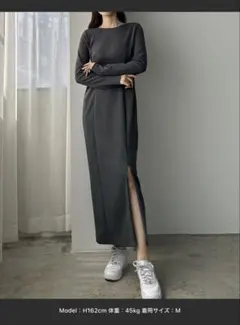 Louere ファスナースリットIラインカットワンピース