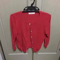 値下げ アプワイザーリッシェビジューカーディガン レッド