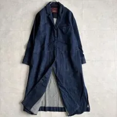 Sunny Clouds 綿麻デニムロングコート 紺 MP 大ポケット羽織