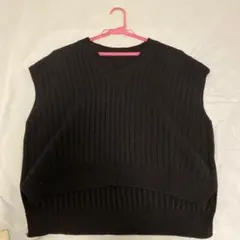 ニットベスト　ブラック　Fサイズ