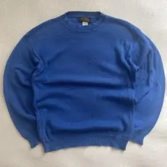 Eddie Bauer 70年代USA製 コットンニット　ブルー　黒タグ初期のサムネイル