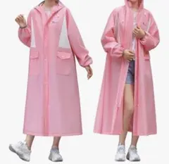 新品未使用✨️レディース レインコート 二重つば 自転車 ダブルつば ピンク M