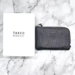 タケオキクチ L字ファスナー 財布メンズ レザー ブラック