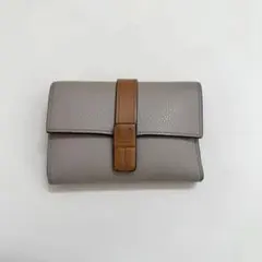 LOEWE 三つ折り財布 レザー グレー ブラウンのサムネイル
