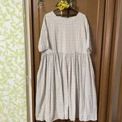 Ｍ*Ｏ様 SO☆前後着チェック柄 半袖ロングワンピース