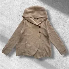 ◯B.L.U.E ニット　フーディカーディガン　ウール　フード　ベージュ　M