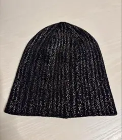 【LAKOLE】売り切りラメニット帽子　レディース　黒