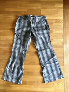 チェック柄　カジュアル　パンツ M ロング