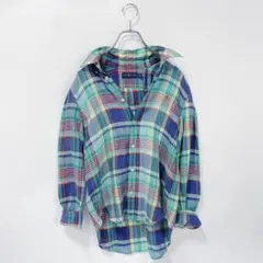 美品♥️ラルフローレン 麻 リネン マドラスチェック 長袖シャツ 白×黒 S Ralph Lauren - RALPH LAUREN / ラルフローレン | リネン