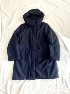 UNIQLO ハイブリッドダウンコート　ネイビー　M 防寒　ユニクロ　ミドル丈