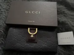 GUCCI ブラウンレザー長財布　グッチ