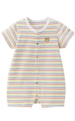 HOT BISCUITS　みじんボーダー ワンポイント刺繍 ショートオール