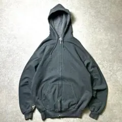 00s JERZEES フルジップ スウェットフーディ ブランク無地チャコールL
