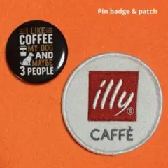 P49 illy Cafe & Relax 刺繍ワッペン・缶バッジ　匿名発送
