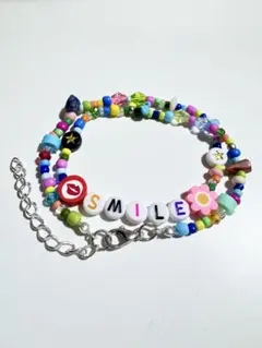 SMILE チョーカー デコレーションビーズネックレス1