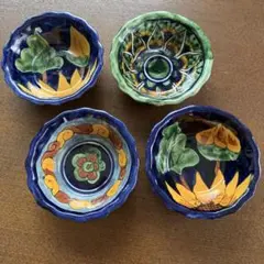 メキシコ製 工芸品　タラベラ焼き 4個セット ハンドペイント メキシコ製 タラベラ焼き カップ＆皿4点セット - メルカリ