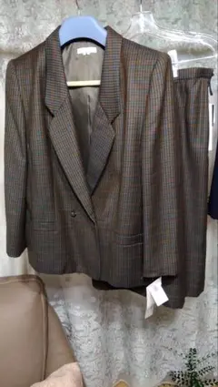 IMAGINA ブラウン系チェック ツーピス