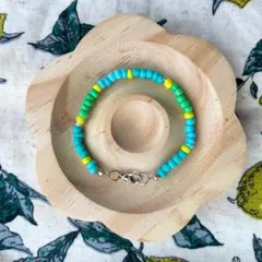 ハンドメイド　ガラスビーズブレスレット 韓国系　031　匿名発送　まとめ割有