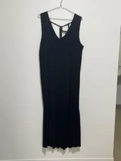 ブラック ノースリーブ ロングワンピース